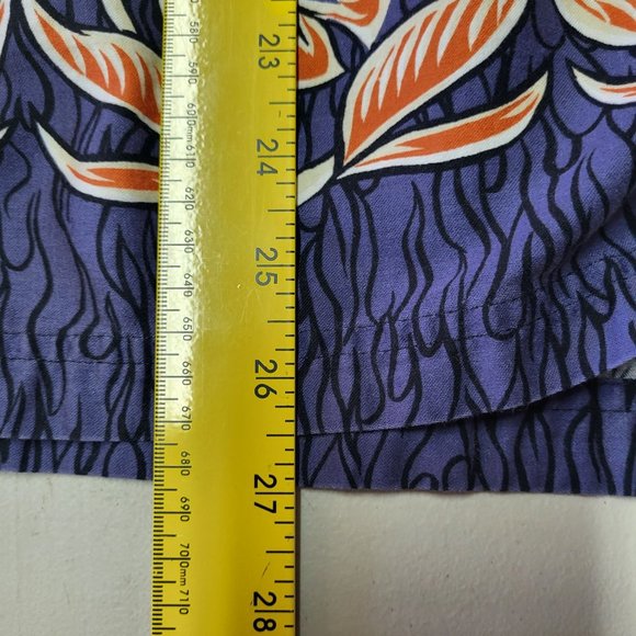 Vintage No Fear Men's Large Hawaiian Shirt 90s Retro Button Up Blue Floral Top - Picture 10 of 10